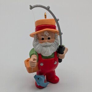 Hallmark Keepsake Gone Fishing 1988, Santa Claus Vintage Christmas Ornament